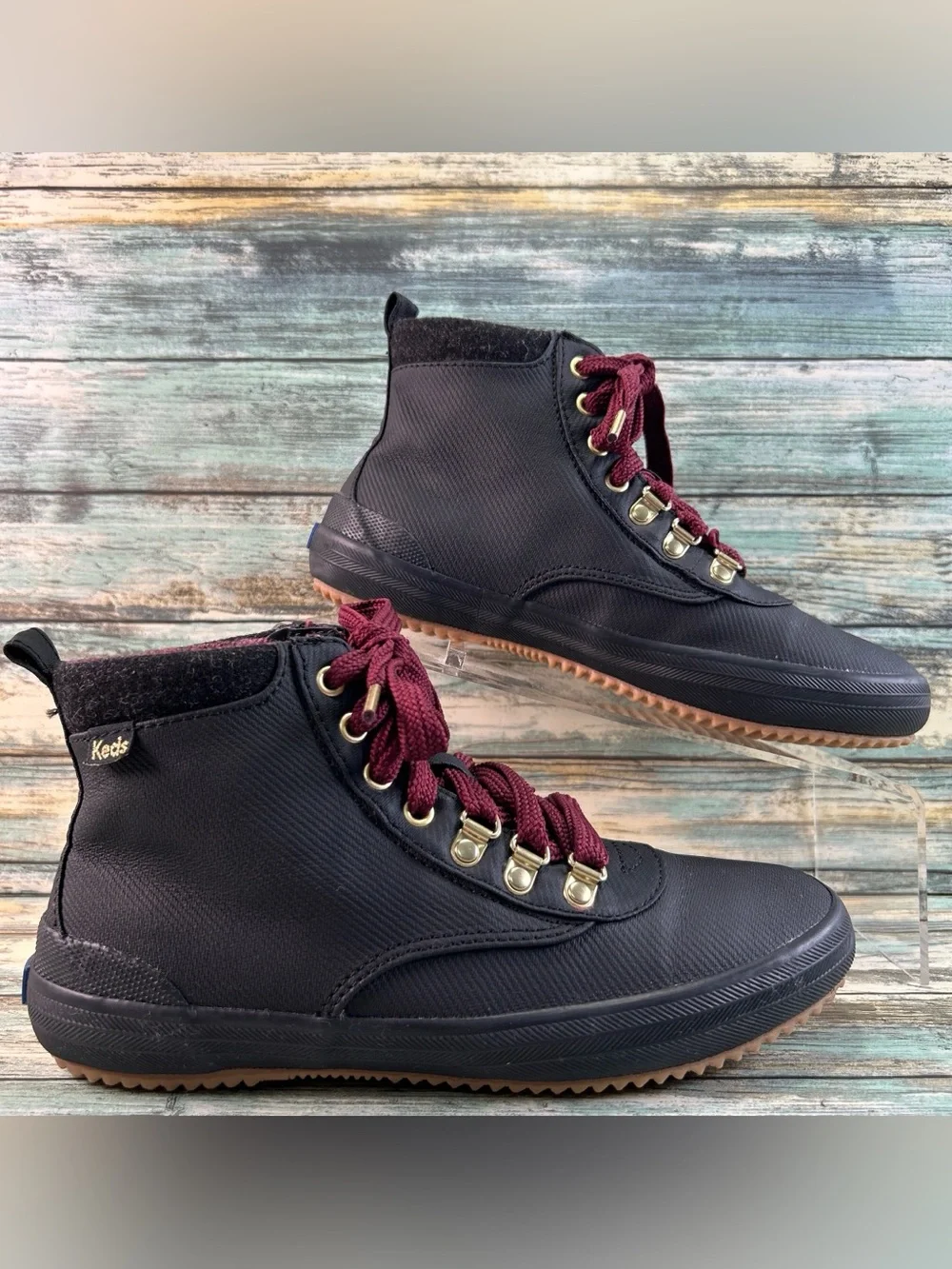 KEDS Scout Waterproof Ankle Bootie Size 6.5 Rain Paddock Ranch Flat Casual Black